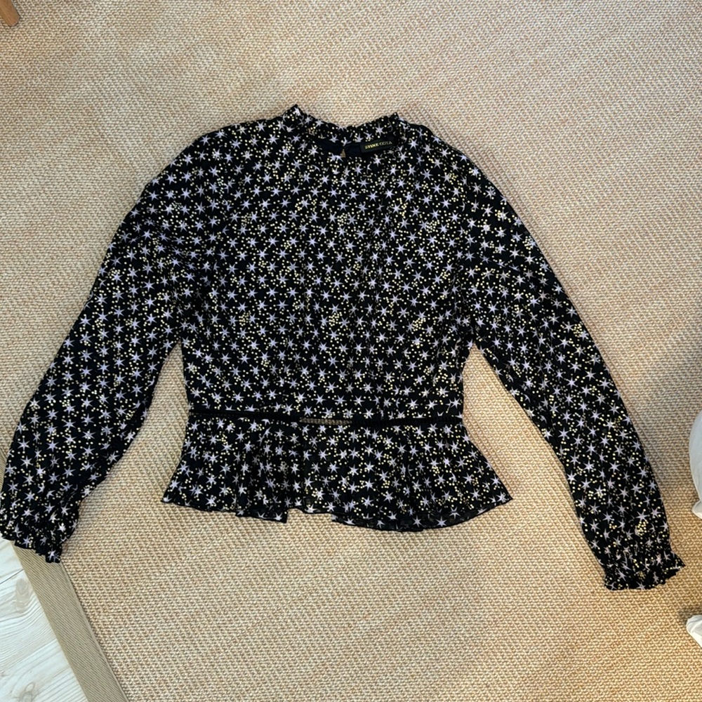 Black Stine Goya top with sparkly star pattern